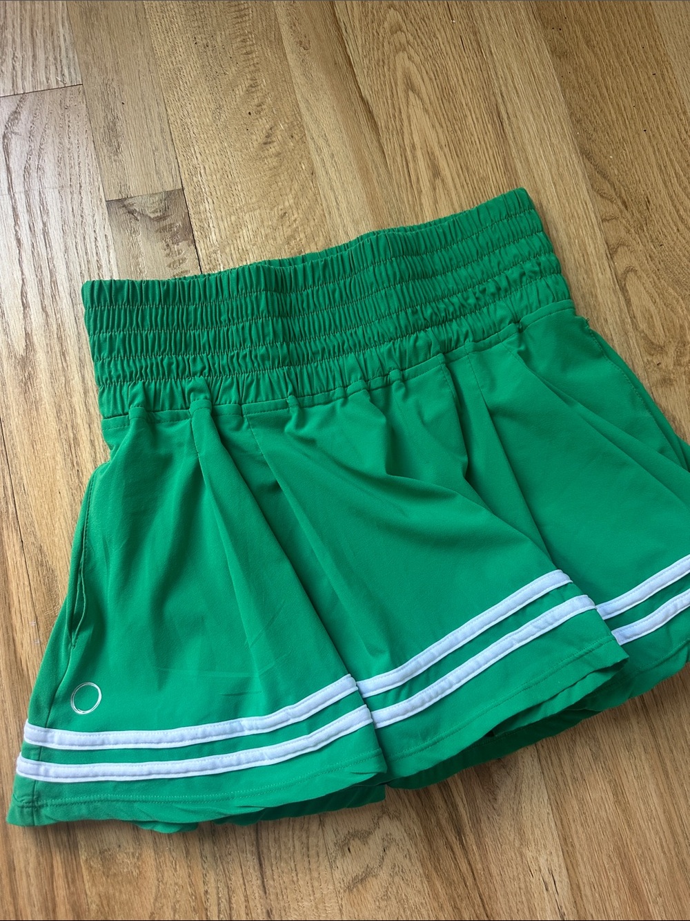 Bubble Green Athletic Skort with White Stripe